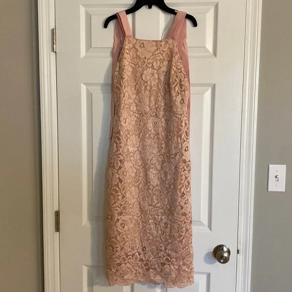 Sam Edelman Lace Thick Strap Midi Women's Dress Petal Pink : 4